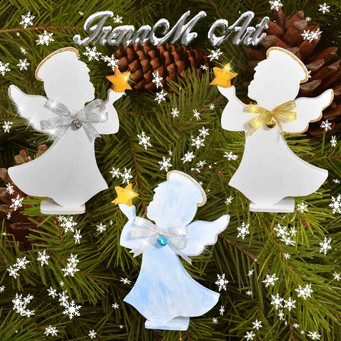 Ръчно изработени изделия от дърво Коледа и Нова година  Ръчно изработени изделия от дърво Сувенир  Ангел със звезда